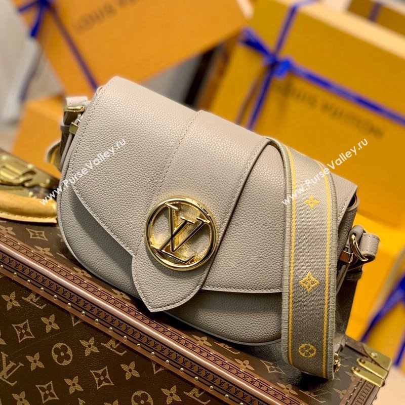 Louis Vuitton LV Pont 9 Soft PM Bag in Grained Calfskin M58967 Taupe Grey 2021 (KI-21101412)