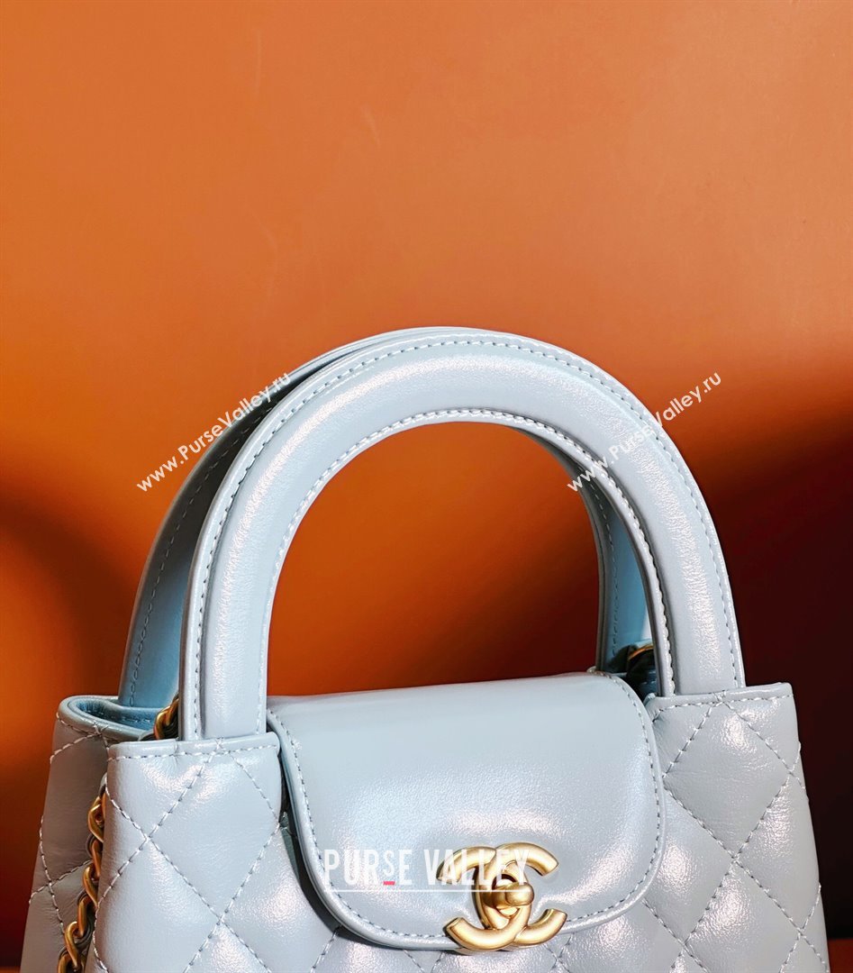 Chanel Shiny Calfskin Mini Shopping Bag AS4416 Light Blue 2024 (JY-24052105)