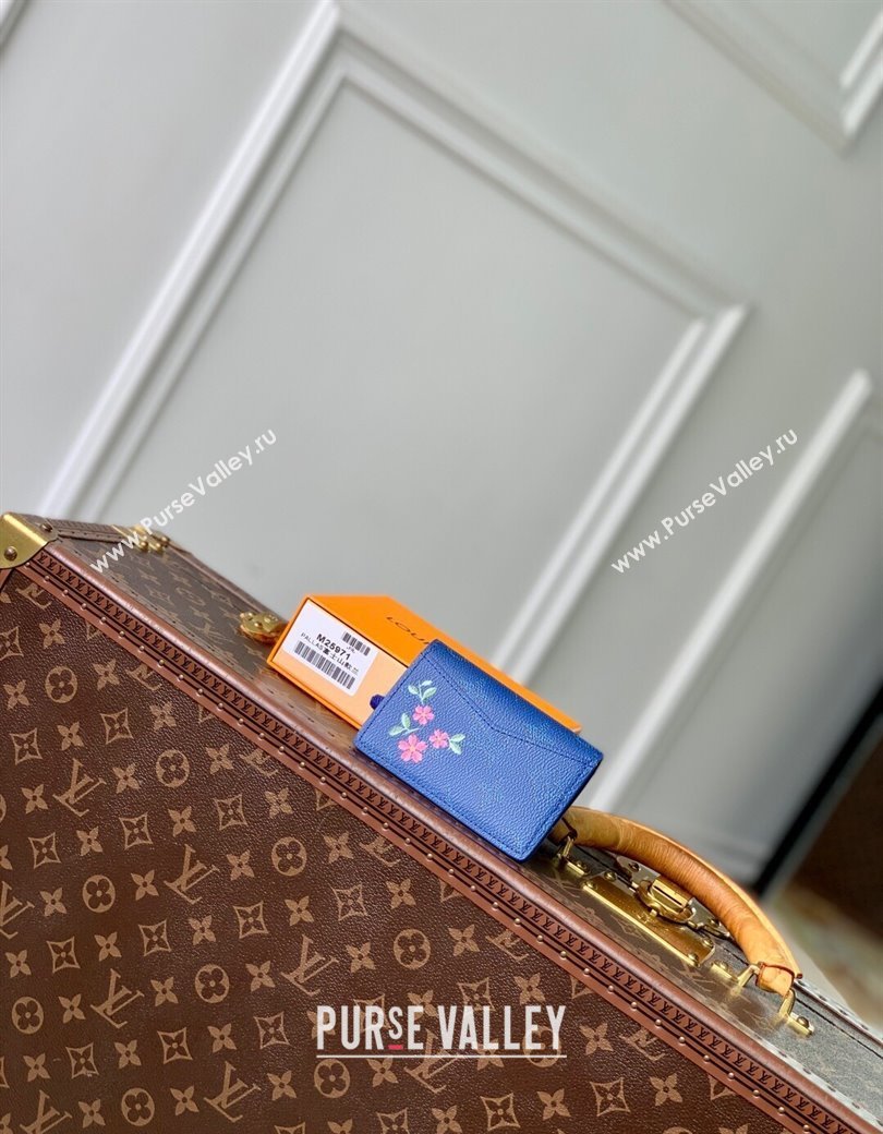 Louis Vuitton Pocket Organizer Wallet in Printed Monogram Canvas M25972 Blue 2025 (KI-2508110012)