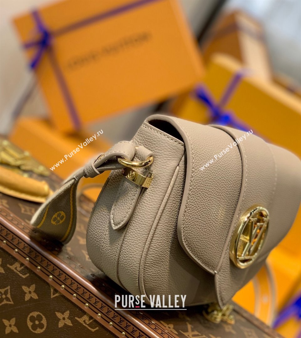 Louis Vuitton LV Pont 9 Soft PM Bag in Grained Calfskin M58967 Taupe Grey 2021 (KI-21101412)