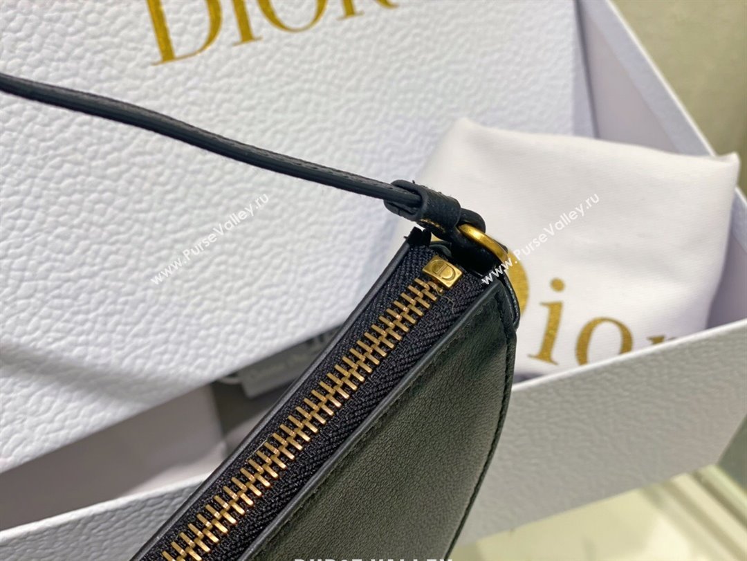 Dior Saddle Shoulder Pouch in Black Goatskin 2024 (DMZ-24020236)