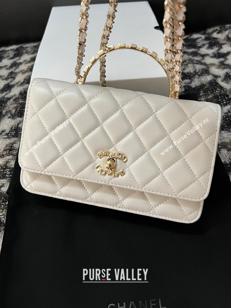 Chanel Lambskin Clutch with Chain AP3797 White 2024 (YEZI-24041213)