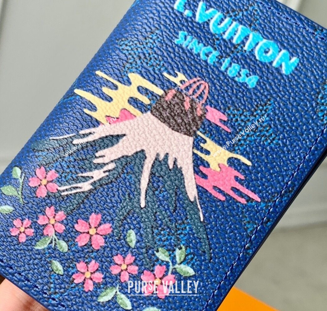 Louis Vuitton Pocket Organizer Wallet in Printed Monogram Canvas M25972 Blue 2025 (KI-2508110012)