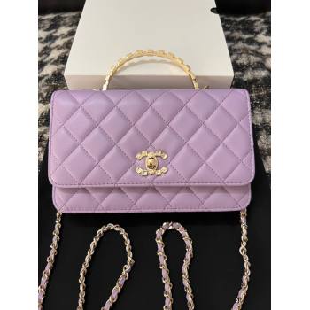 Chanel Lambskin Clutch with Chain AP3797 Purple 2024 (YEZI-24041210)