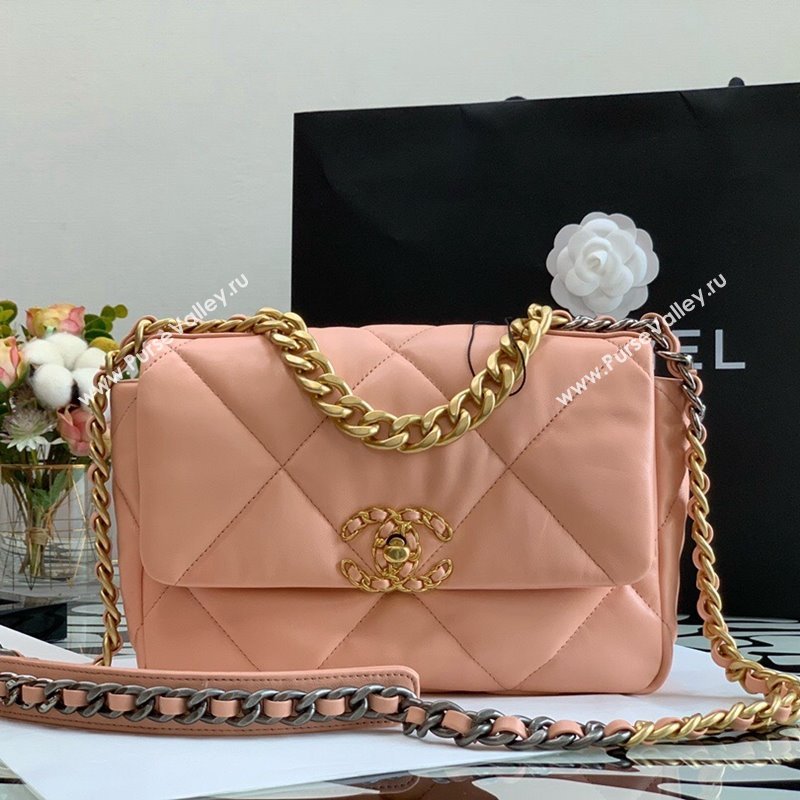 Chanel 19 Lambskin Small 26cm Flap Bag AS1160 Orange Pink 2021 (JY-21112604)