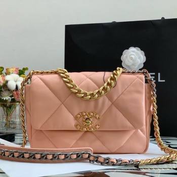 Chanel 19 Lambskin Small 26cm Flap Bag AS1160 Orange Pink 2021 (JY-21112604)