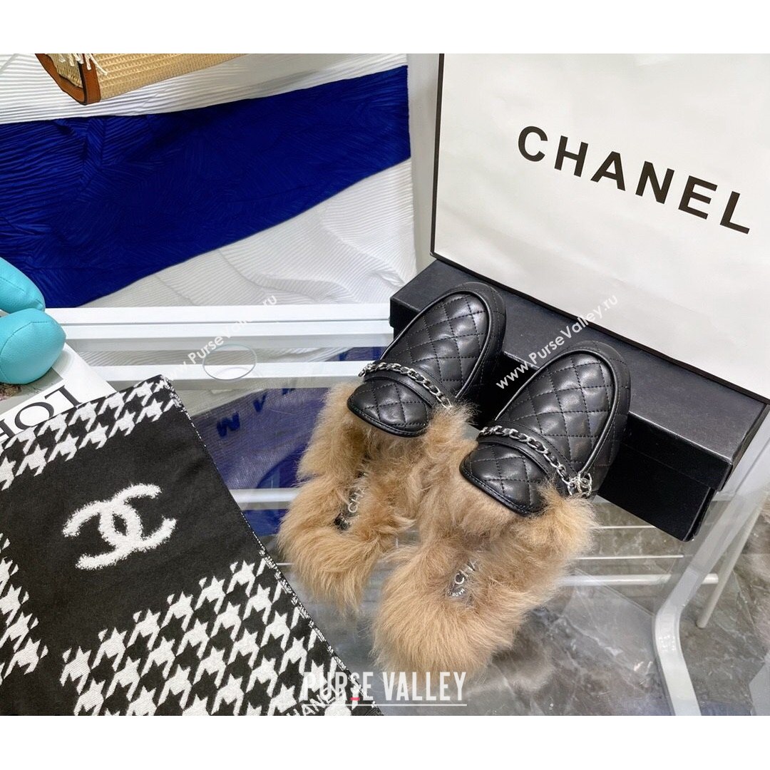 Chanel Lambskin Wool Flat Mules Black 2021 (MD-21080910)