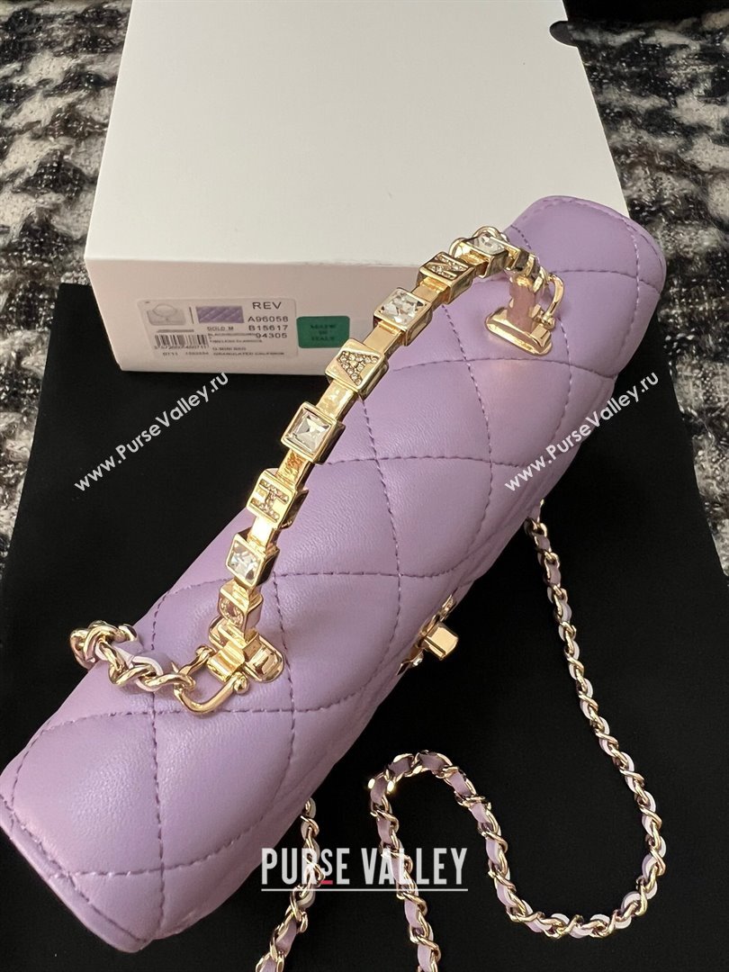 Chanel Lambskin Clutch with Chain AP3797 Purple 2024 (YEZI-24041210)