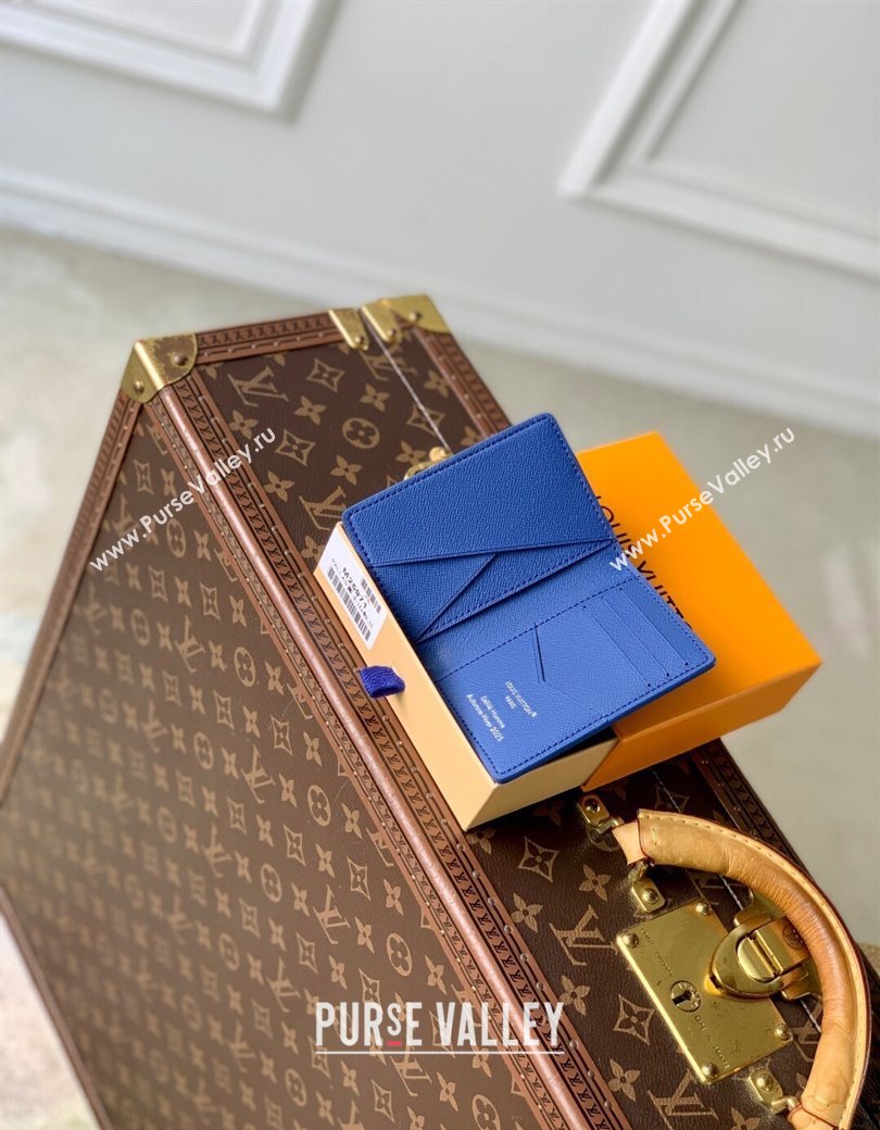 Louis Vuitton Pocket Organizer Wallet in Printed Monogram Canvas M25972 Blue 2025 (KI-2508110012)