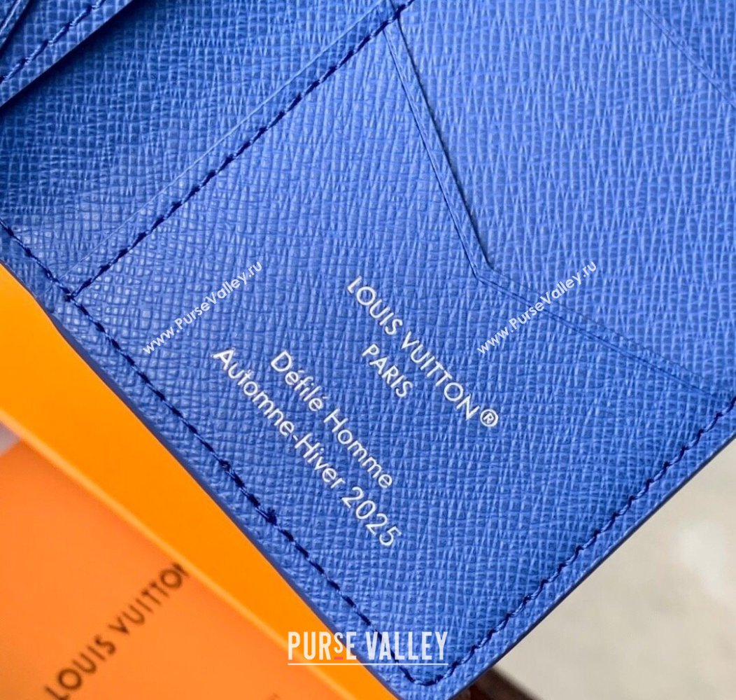 Louis Vuitton Pocket Organizer Wallet in Printed Monogram Canvas M25972 Blue 2025 (KI-2508110012)