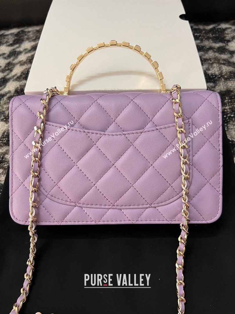 Chanel Lambskin Clutch with Chain AP3797 Purple 2024 (YEZI-24041210)