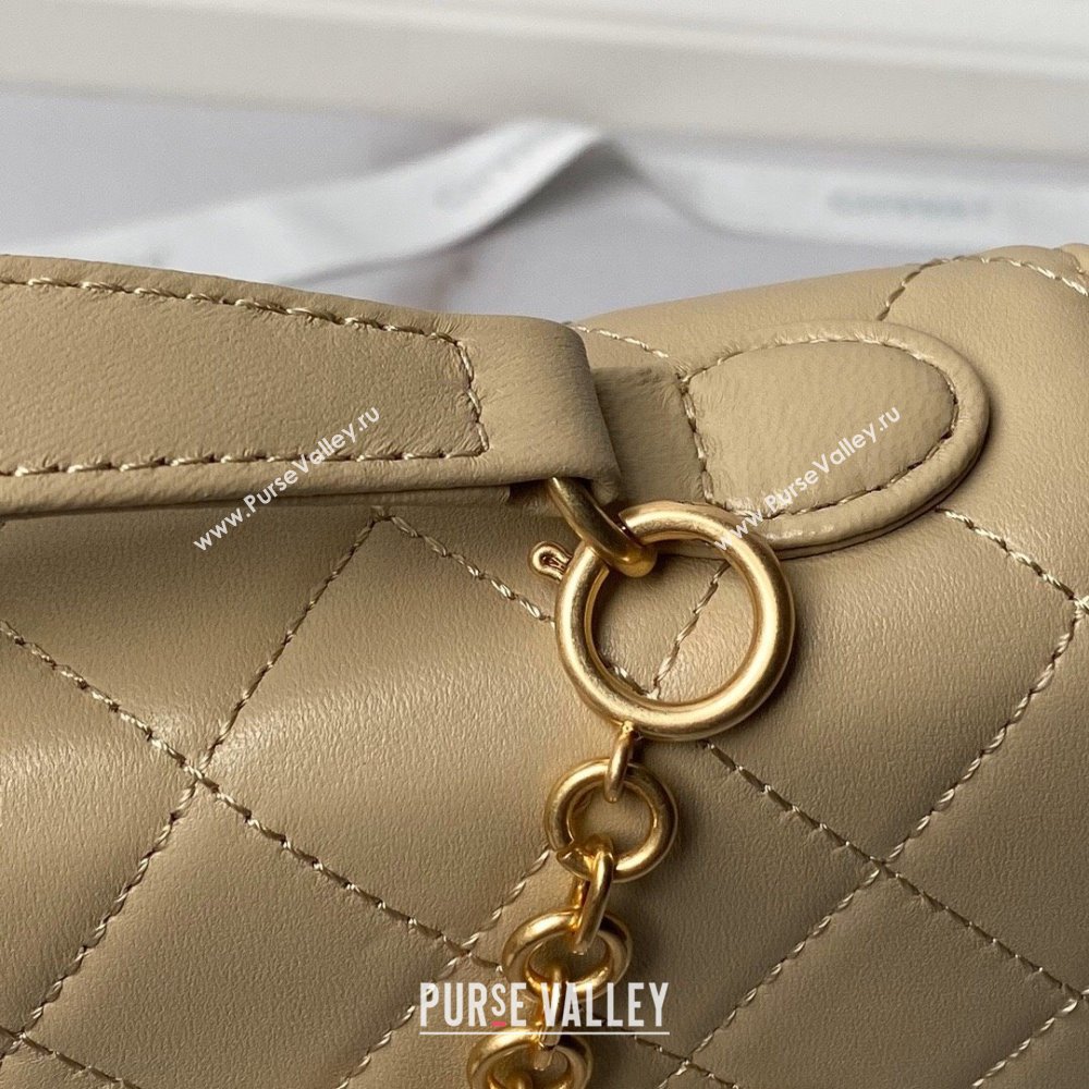 Chanel Leather Flap bag with Top Handle AS6025 Beige 2024 (YEZI-24052109)