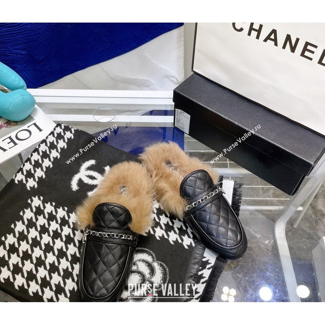 Chanel Lambskin Wool Flat Mules Black 2021 (MD-21080910)