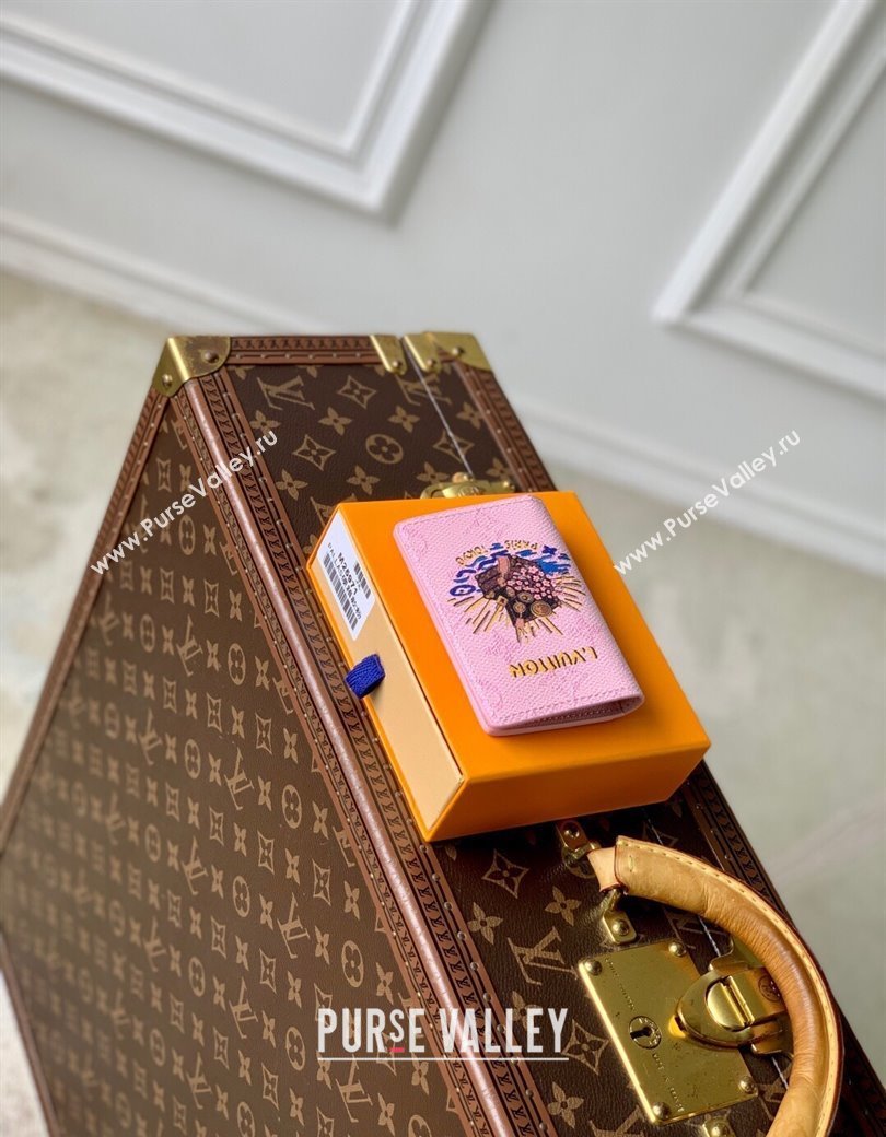 Louis Vuitton Pocket Organizer Wallet in Printed Monogram Canvas M25973 Pink 2025 (KI-2508110013)