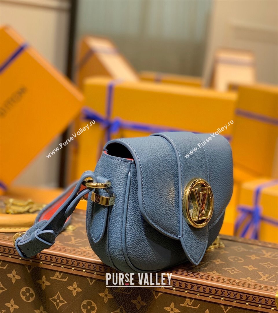 Louis Vuitton LV Pont 9 Soft PM Bag in Grained Calfskin M58964 Blue 2021 (KI-21101409)