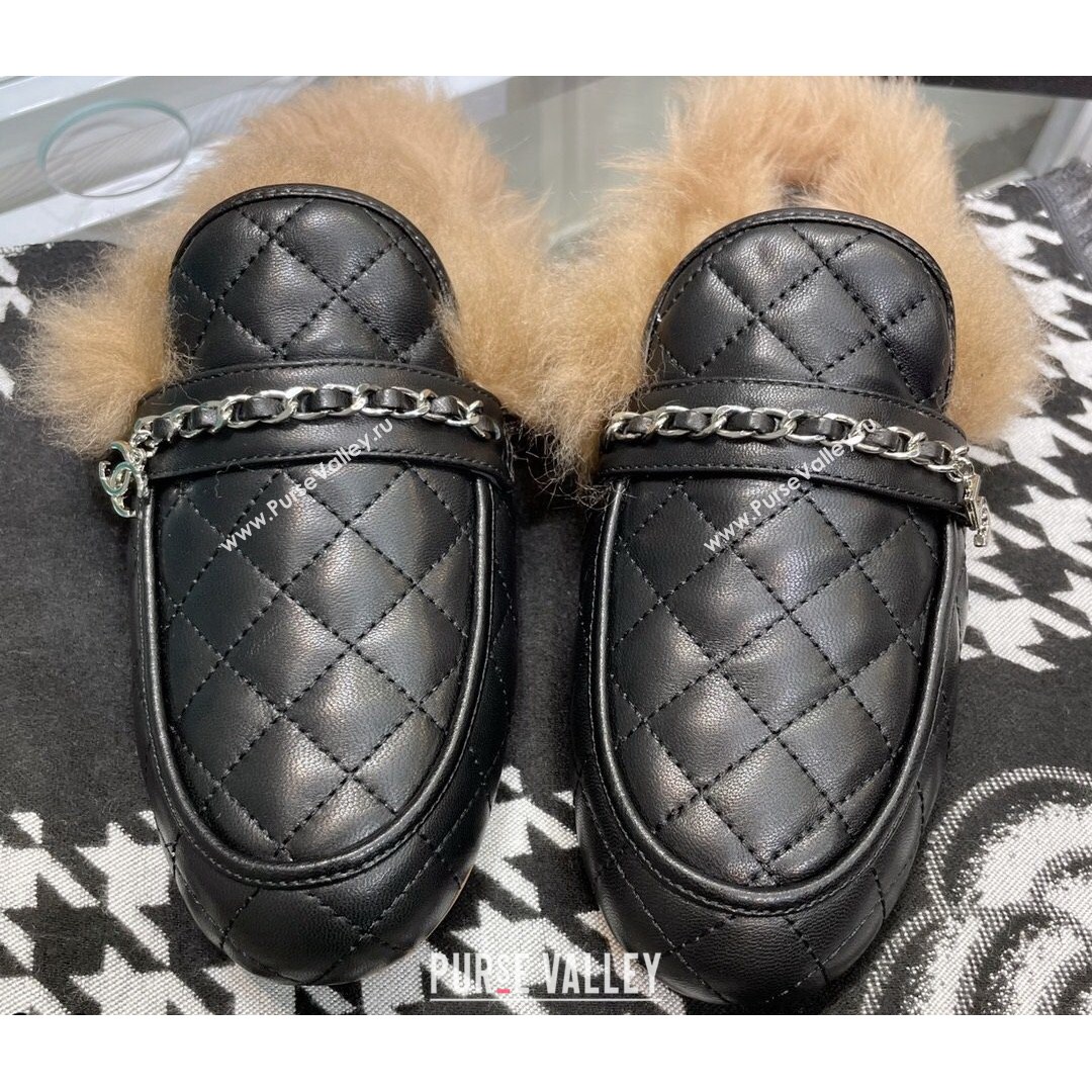 Chanel Lambskin Wool Flat Mules Black 2021 (MD-21080910)