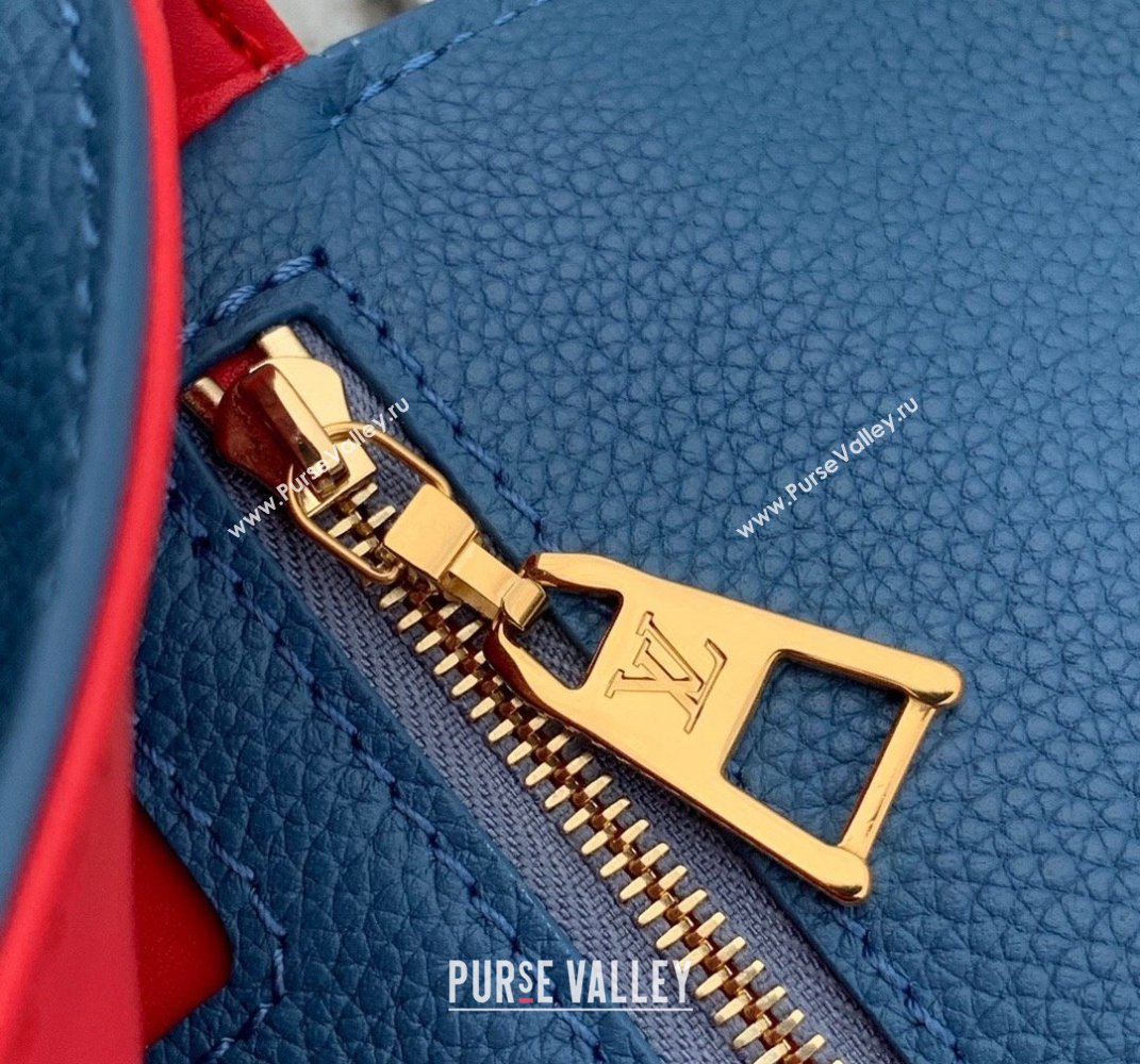 Louis Vuitton LV Pont 9 Soft PM Bag in Grained Calfskin M58964 Blue 2021 (KI-21101409)