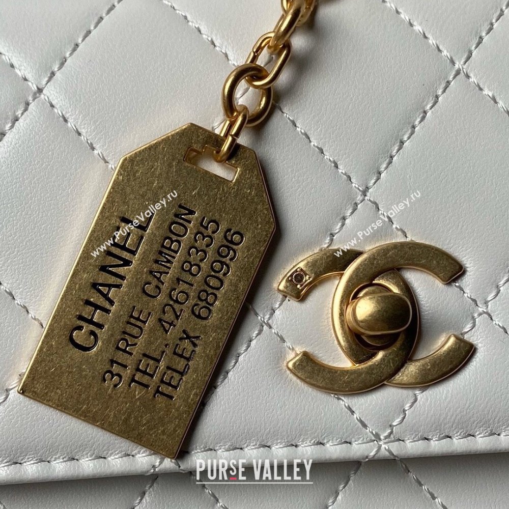 Chanel Leather Flap bag with Top Handle AS6025 White 2024 (YEZI-24052110)