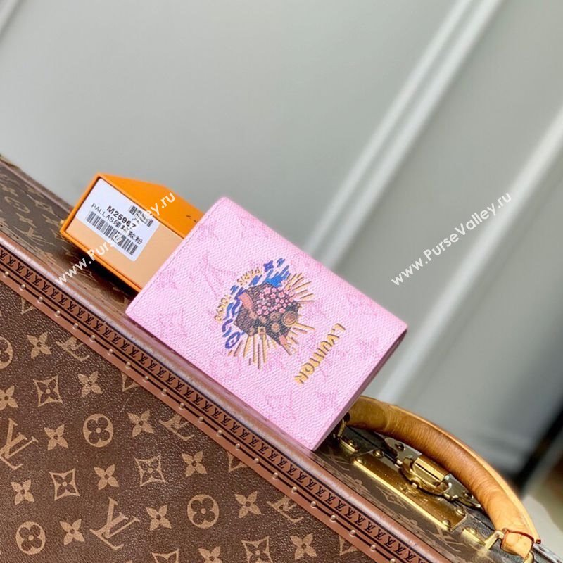 Louis Vuitton Passport Cover in Printed Monogram Canvas M25968 Pink 2025 (KI-2508110015)