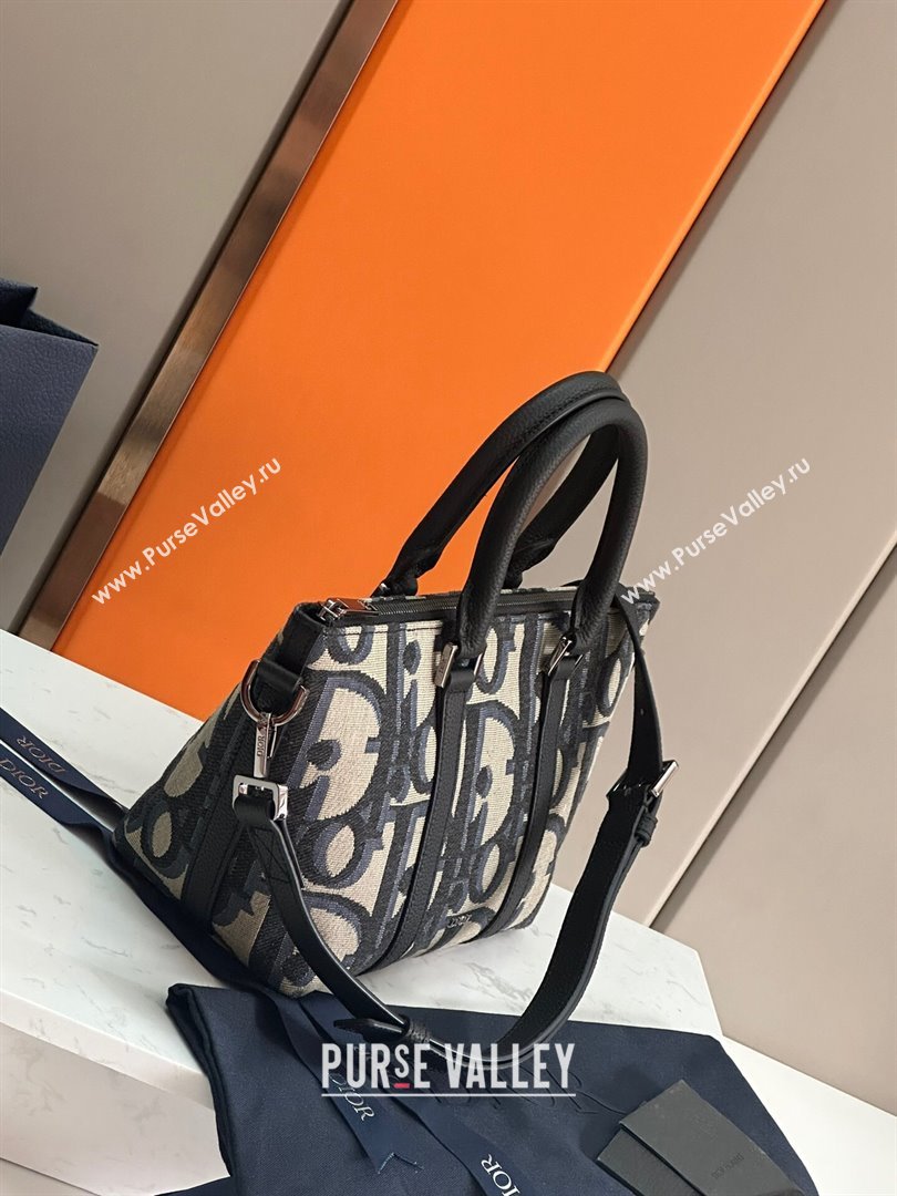 Dior Weekender 25 Bag in Beige and Black Maxi Dior Oblique Jacquard 2024 (DMZ-24020234)