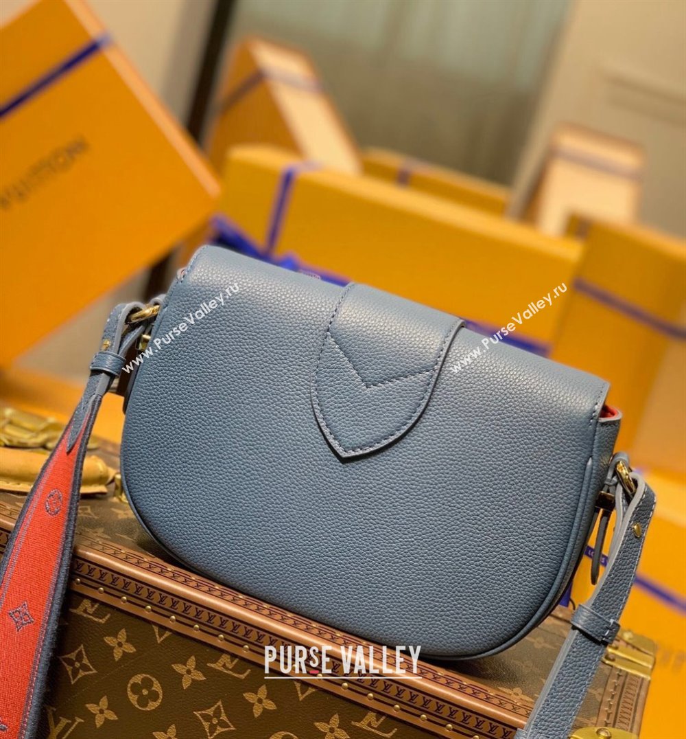 Louis Vuitton LV Pont 9 Soft MM Bag in Grained Calfskin M58967 Blue 2021 (KI-21101413)