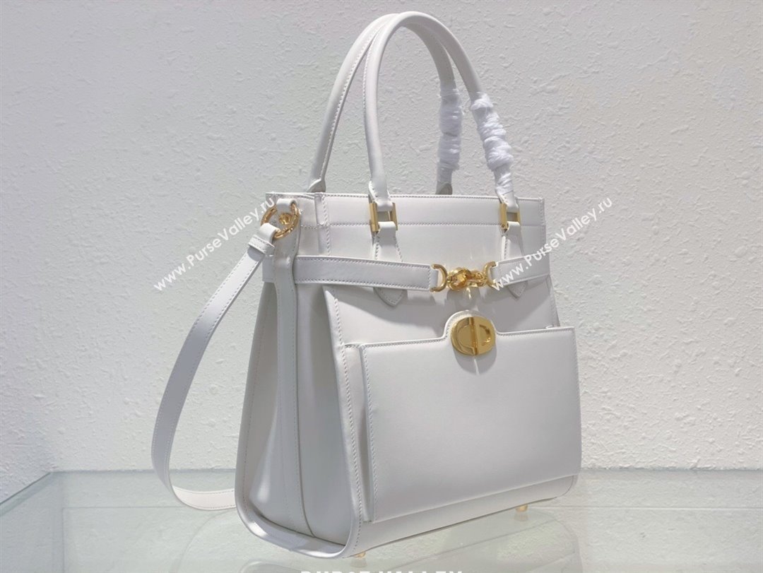 Dior CD Lock Top Hnadle Bag in Calfskin White 2023 (BF-231211011)