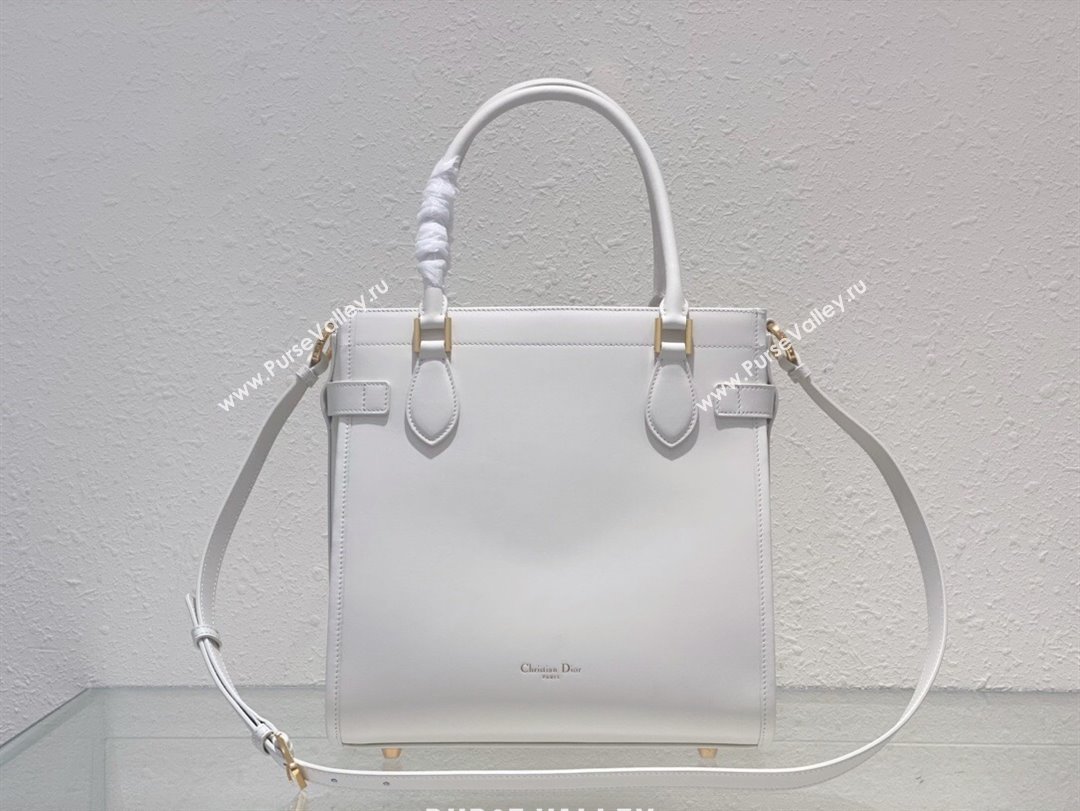 Dior CD Lock Top Hnadle Bag in Calfskin White 2023 (BF-231211011)