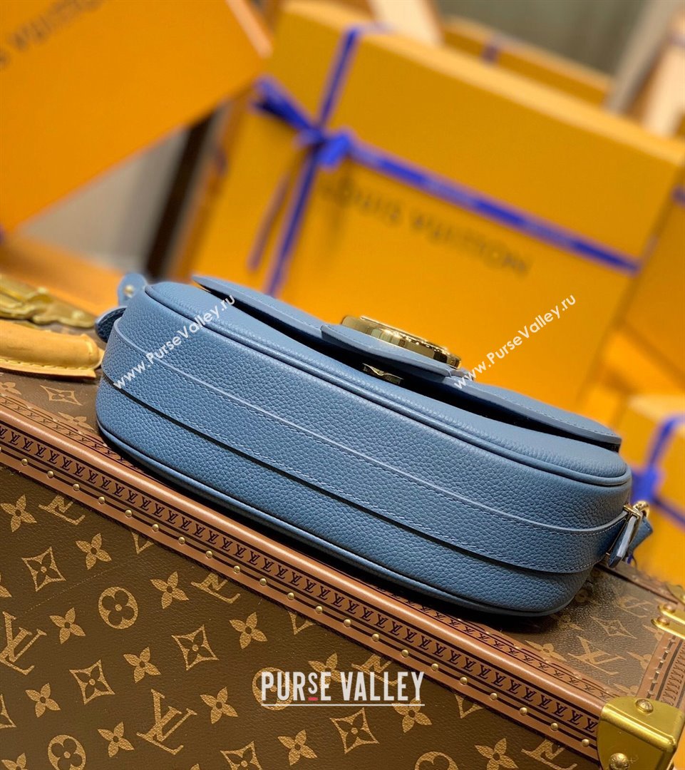 Louis Vuitton LV Pont 9 Soft MM Bag in Grained Calfskin M58967 Blue 2021 (KI-21101413)