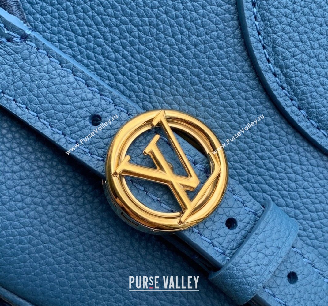 Louis Vuitton LV Pont 9 Soft MM Bag in Grained Calfskin M58967 Blue 2021 (KI-21101413)