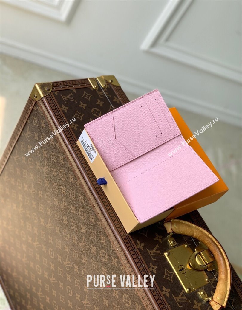 Louis Vuitton Passport Cover in Printed Monogram Canvas M25968 Pink 2025 (KI-2508110015)