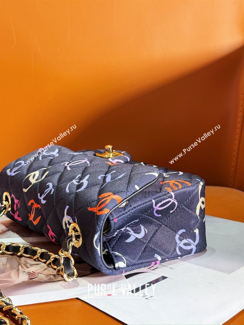 Chanel Classic 11.12 Mini Handbag in Printed Fabric A01116 Multicolor 2024 (JY-24052111)