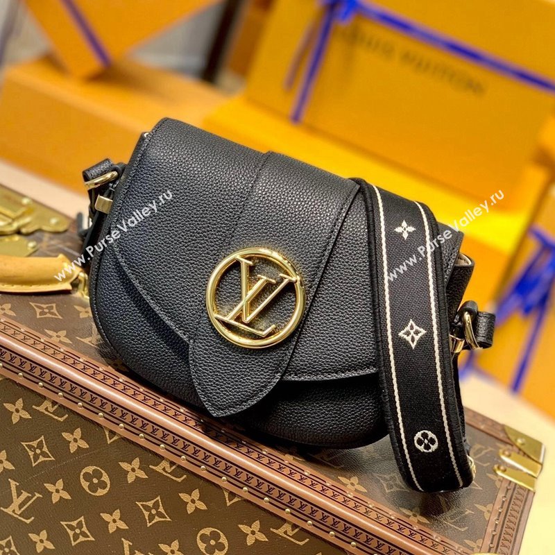 Louis Vuitton LV Pont 9 Soft PM Bag in Grained Calfskin M58727 Black 2021 (KI-21101410)