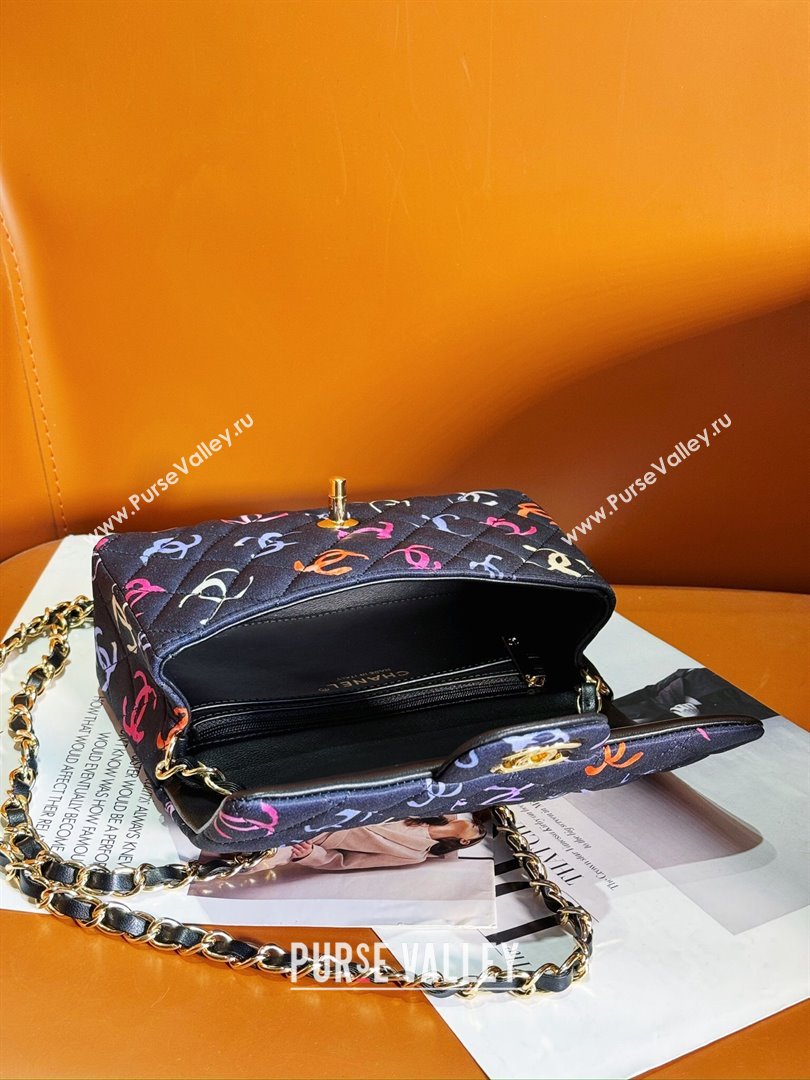 Chanel Classic 11.12 Mini Handbag in Printed Fabric A01116 Multicolor 2024 (JY-24052111)