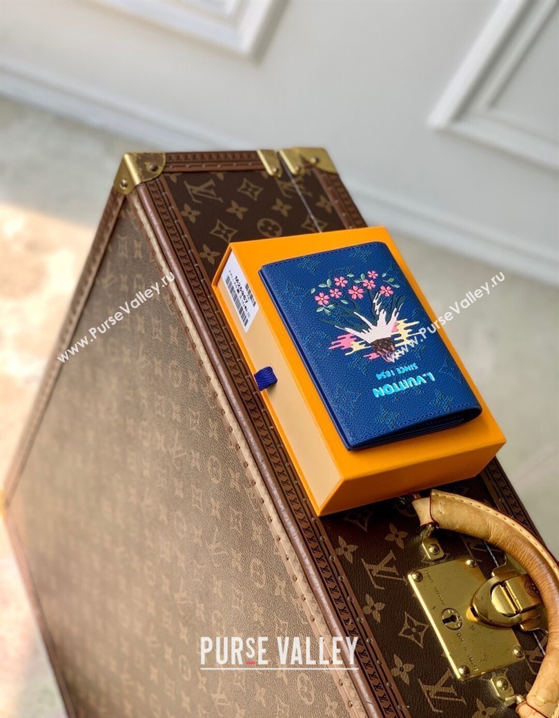 Louis Vuitton Passport Cover in Printed Monogram Canvas M25967 Blue 2025 (KI-2508110014)