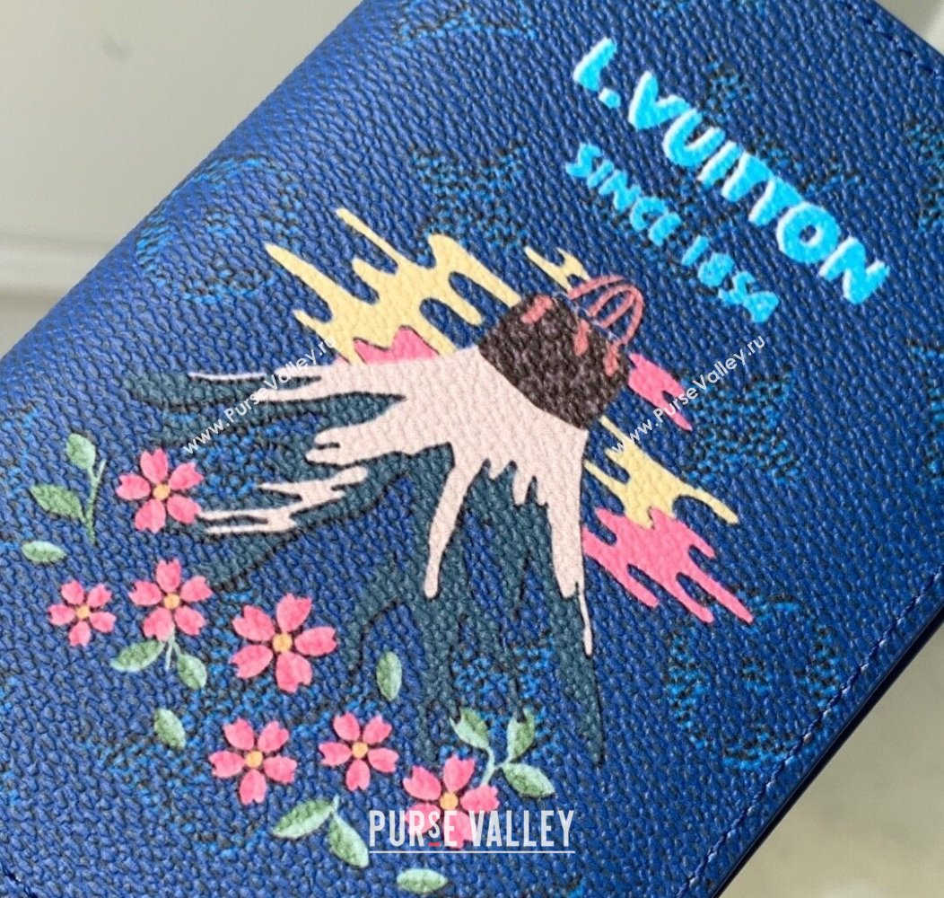 Louis Vuitton Passport Cover in Printed Monogram Canvas M25967 Blue 2025 (KI-2508110014)