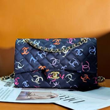 Chanel Classic 11.12 Medium Handbag in Printed Fabric A01112 Multicolor 2024 (JY-24052112)