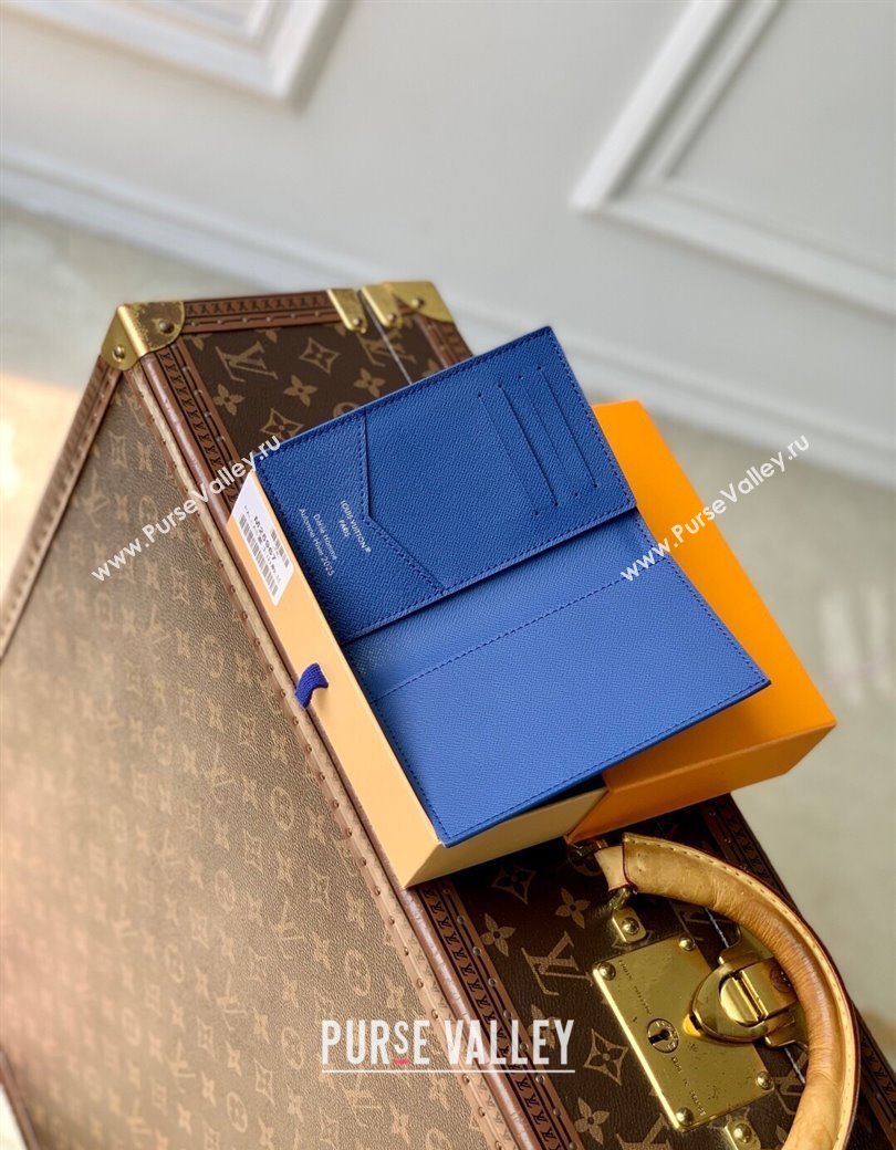Louis Vuitton Passport Cover in Printed Monogram Canvas M25967 Blue 2025 (KI-2508110014)