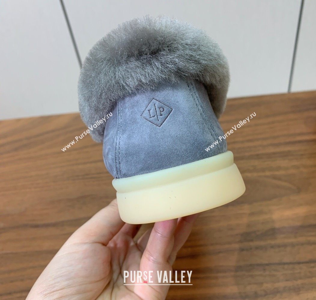 Loro Piana Summer Charms Walk Loafers in Suede and Wool Dark Grey 2025 LP121101 (HH-251211010)