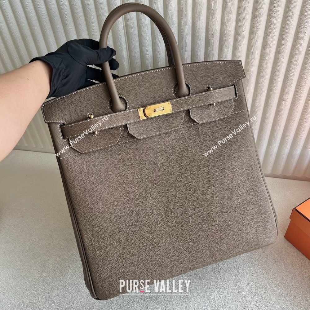 Hermes Hac Birkin 40 Bag in Togo Leather Etoupe/Gold 2024 (Handmade) (XX-24102523)