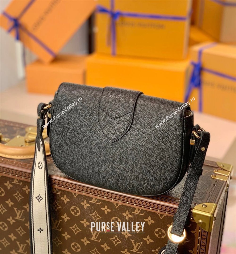 Louis Vuitton LV Pont 9 Soft MM Bag in Grained Calfskin M58967 Black 2021 (KI-21101414)