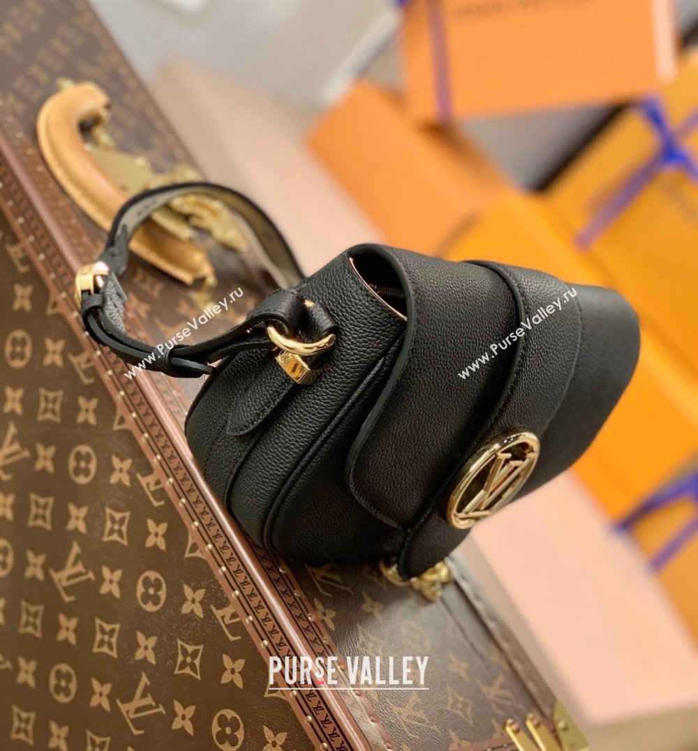 Louis Vuitton LV Pont 9 Soft MM Bag in Grained Calfskin M58967 Black 2021 (KI-21101414)