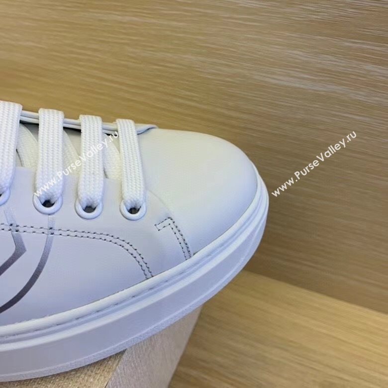 Louis Vuitton Time Out LV Circle Leather Sneakers 1A8NI1 Silver/White 2020 (MD-20122183)