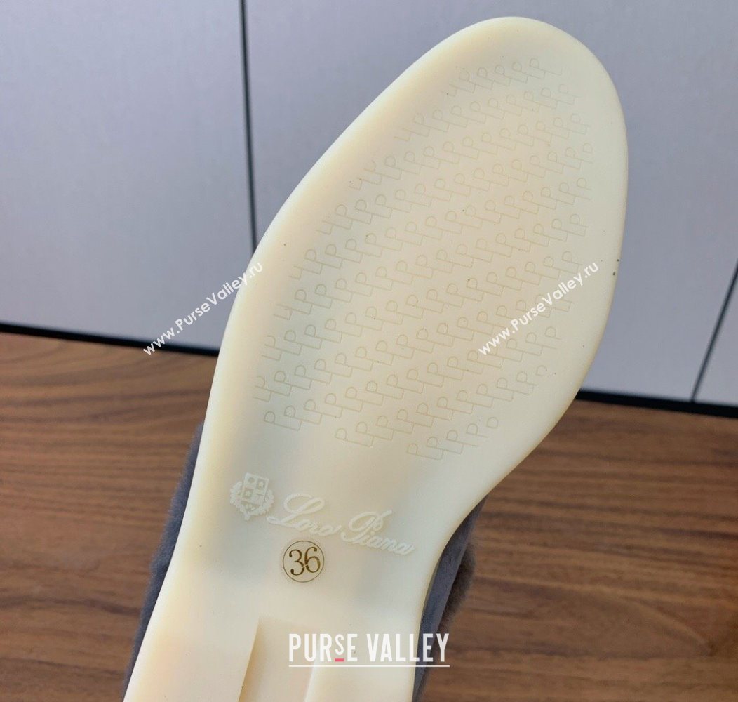 Loro Piana Summer Charms Walk Loafers in Suede and Wool Dark Grey 2025 LP121101 (HH-251211010)