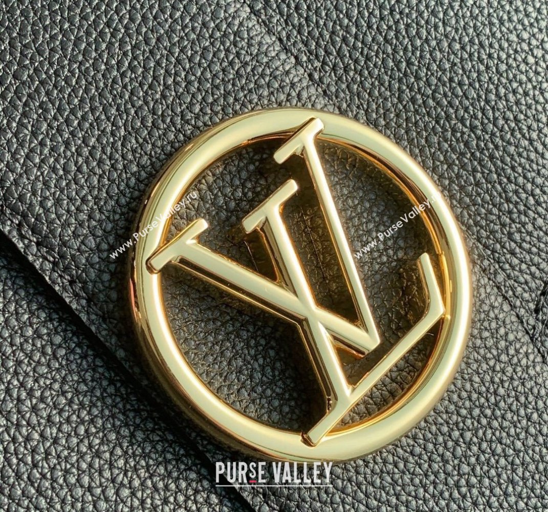 Louis Vuitton LV Pont 9 Soft MM Bag in Grained Calfskin M58967 Black 2021 (KI-21101414)