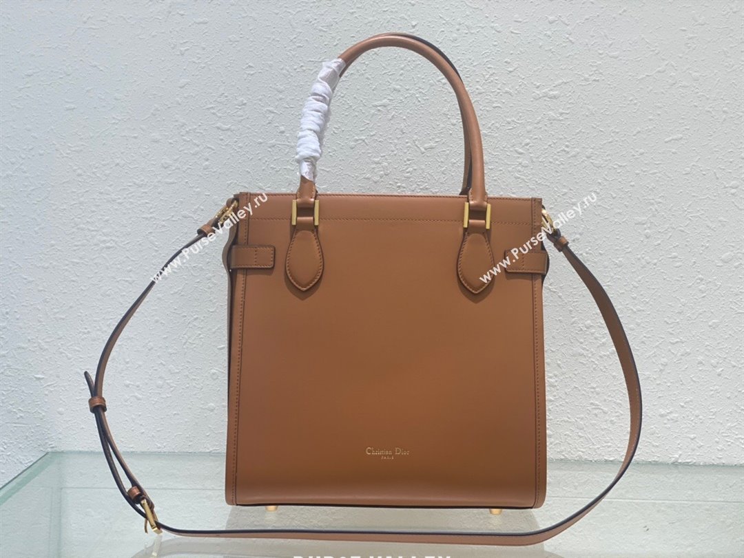 Dior CD Lock Top Hnadle Bag in Calfskin Brown 2023 (BF-231211013)