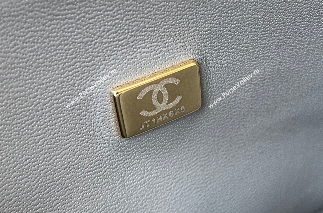 Chanel Quilted Lambskin Small Classic Flap Bag A01116 Grey/Light Gold 2024 Original Quality (MHE-24090401)