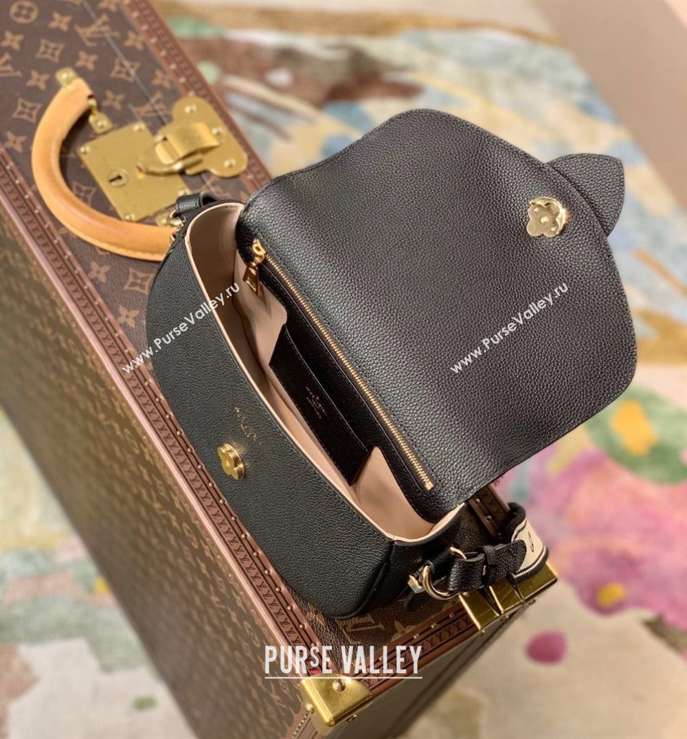 Louis Vuitton LV Pont 9 Soft MM Bag in Grained Calfskin M58967 Black 2021 (KI-21101414)