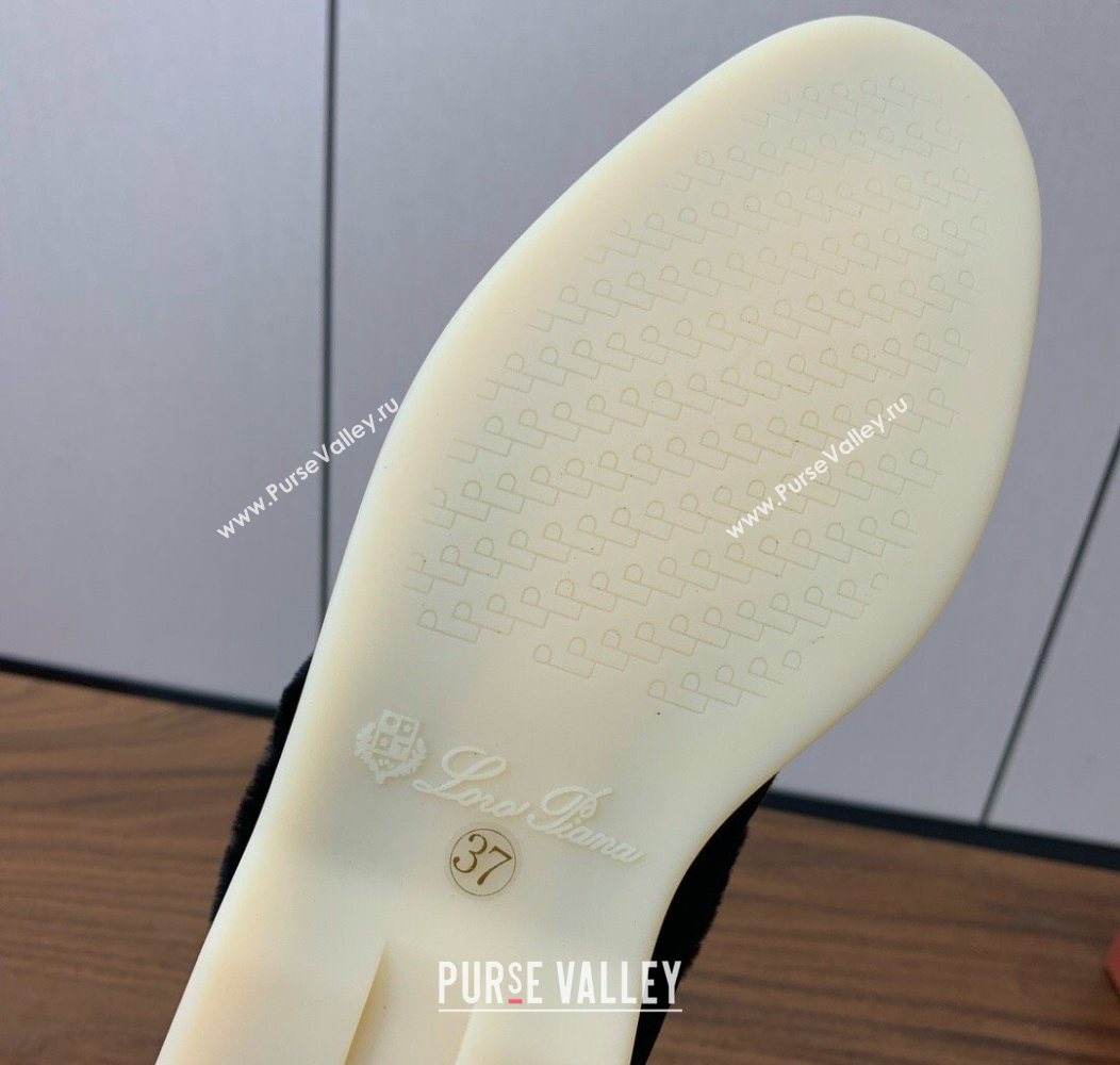 Loro Piana Summer Charms Walk Loafers in Suede and Wool Black 2025 LP121101 (HH-251211011)