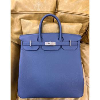 Hermes Hac Birkin 40 Bag in Togo Leather Blue/Silver 2024 (Handmade) (XX-24102524)