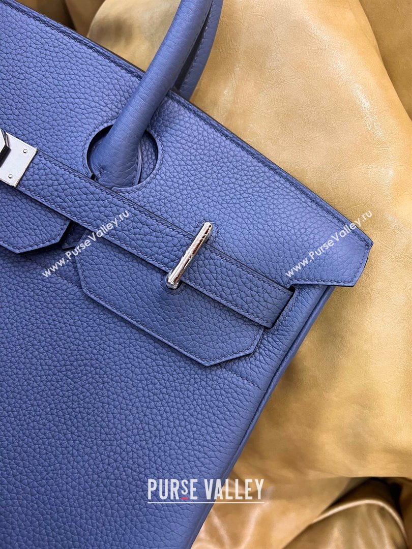 Hermes Hac Birkin 40 Bag in Togo Leather Blue/Silver 2024 (Handmade) (XX-24102524)